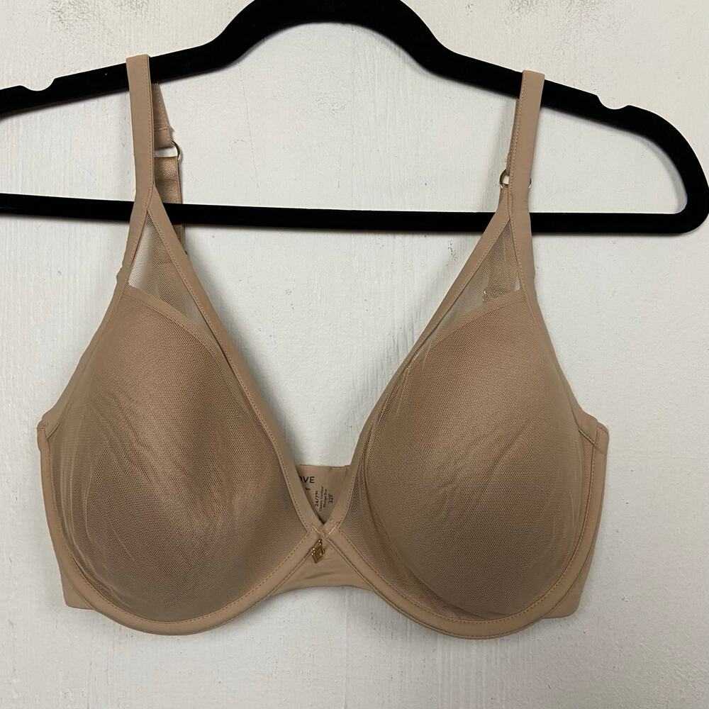 ThirdLove 24/7 Classic Contour Plunge Bra Women's 32F Beige Underwire - Picture 1 of 6